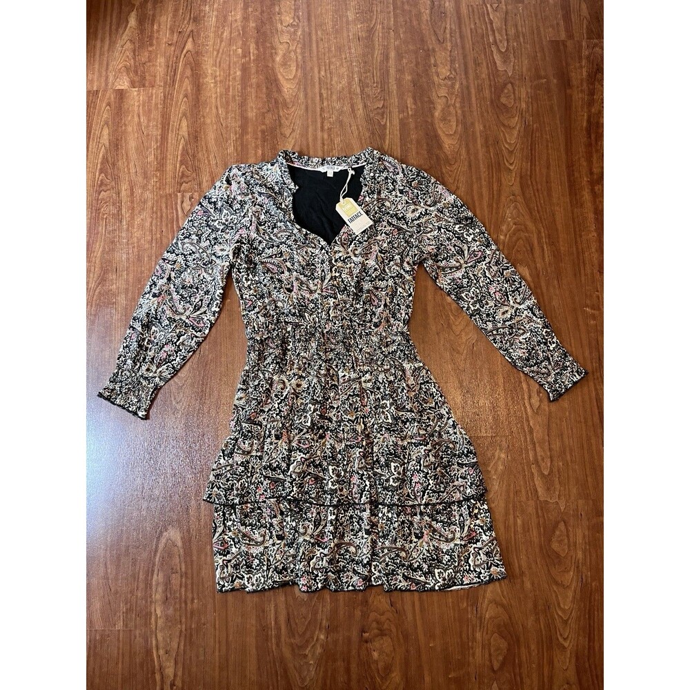 Fat Face Amba Wild Paisley Jersey Dress Women's 10R NWT Long Sleeve Midi